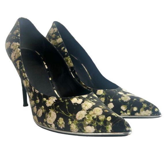 GIVENCHY 41 11 Escarpin Floral Print Pumps Photorealistic Babys Breath Stiletto - Picture 3 of 9